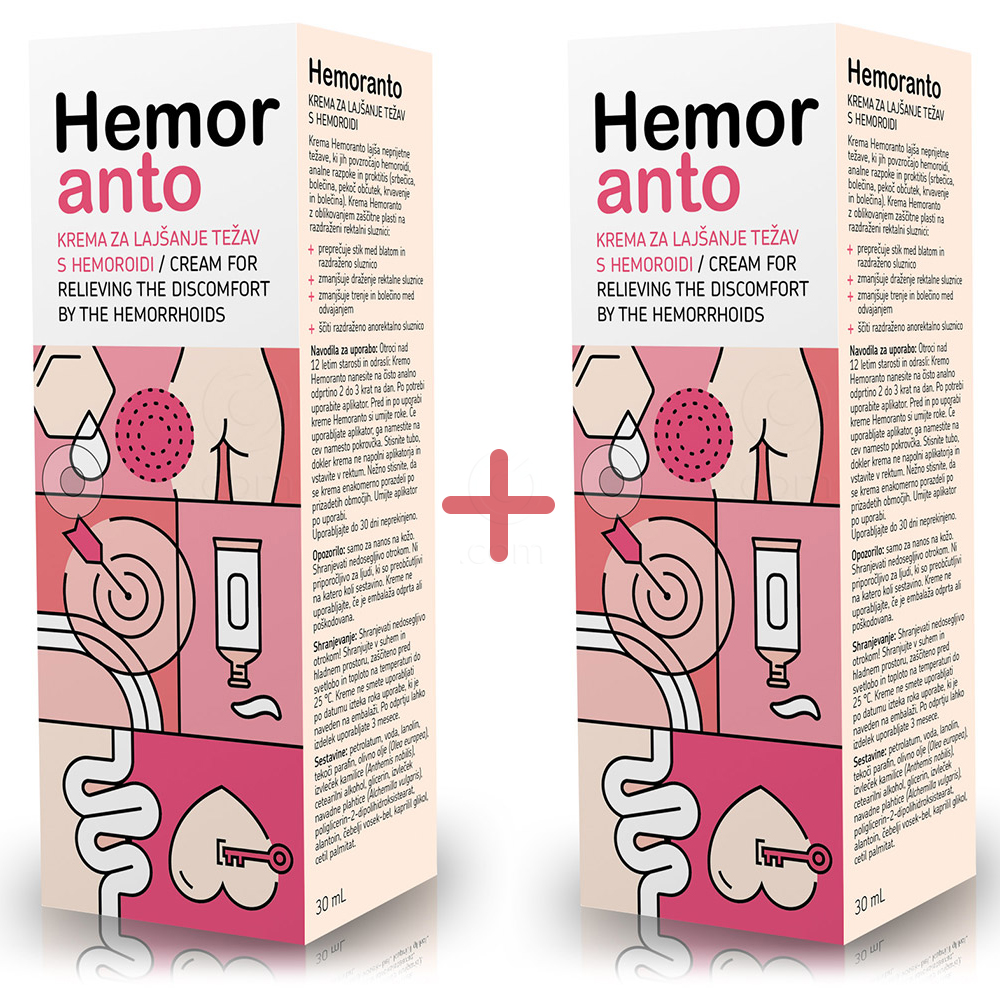 Hemoranto, krema za lajšanje težav hemoroidi (30 ml)